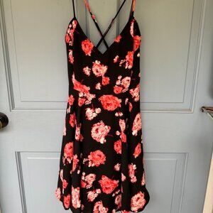 Black and pink mini floral dress - Perfect for summer, girls trips, date night